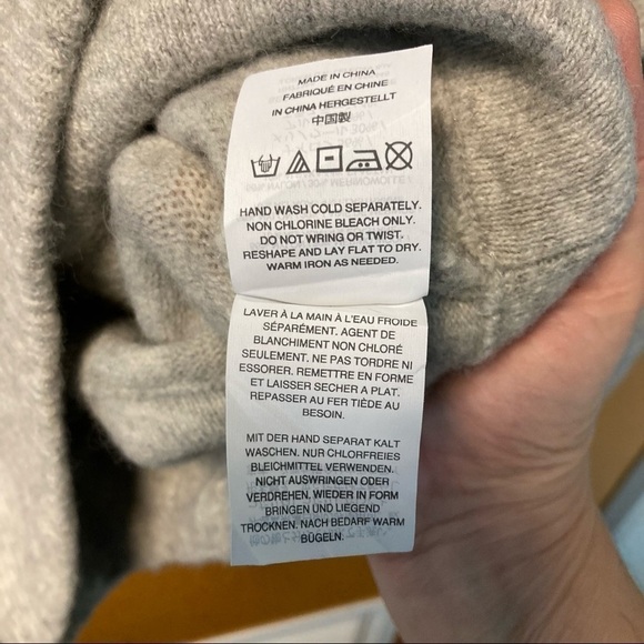 MADEWELL Sz XS Faux Wrap Alpaca Nylon Blend Light Grey Super Soft Sweater - Picture 4 of 5